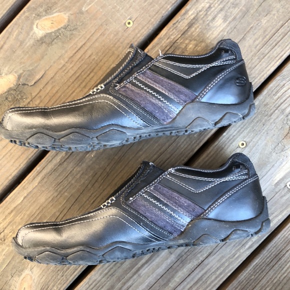 10 Skechers Men’s Black Leather Shoes Loafers Slip On Driving Casual Everyday - Picture 6 of 11